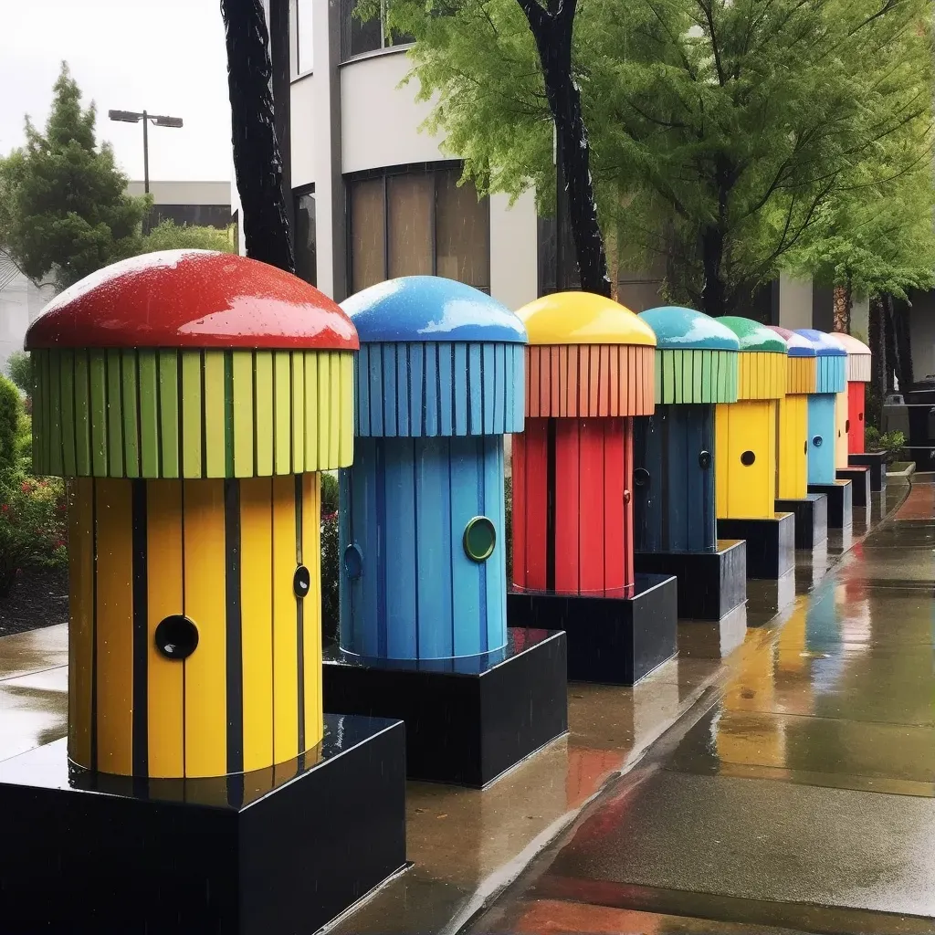 Rainwater harvesting sculptures promoting water conservation - Image 1