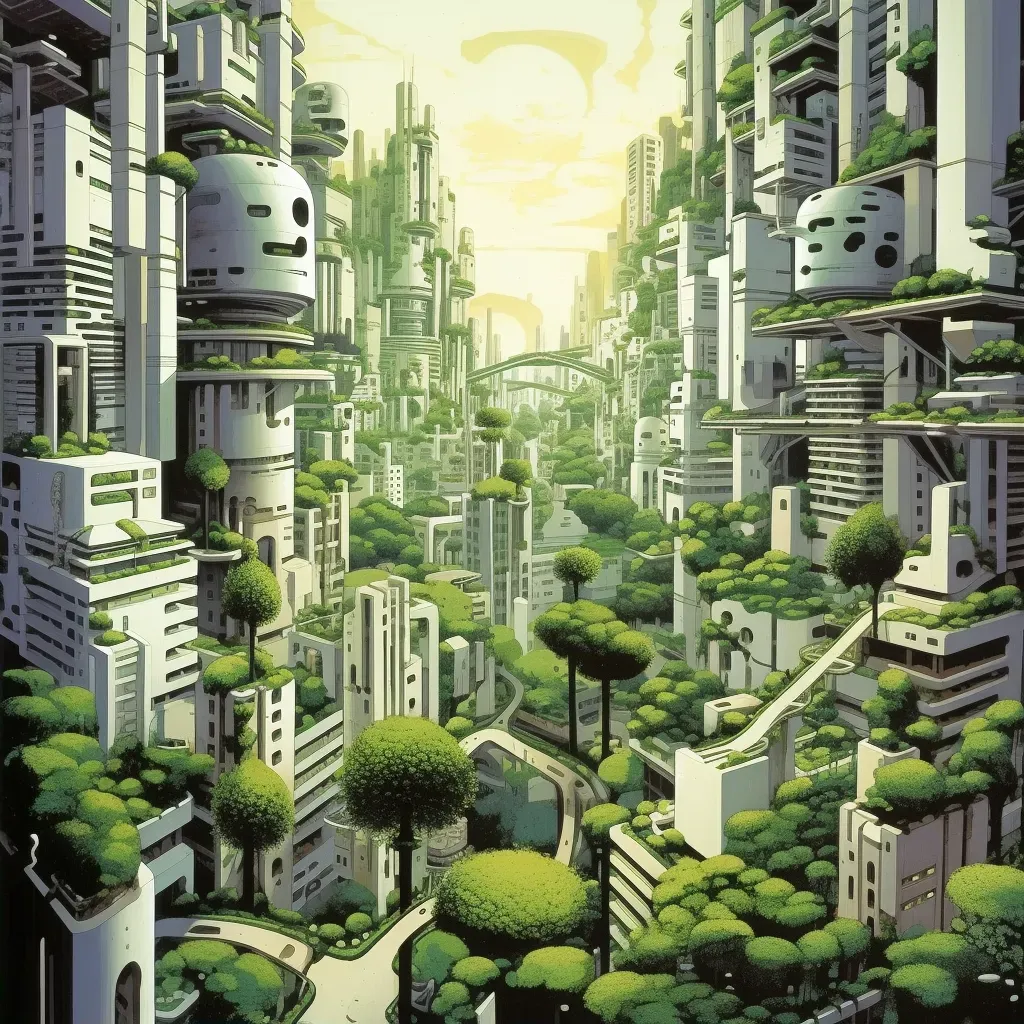 Cityscape transitioning into forest landscape - Image 2