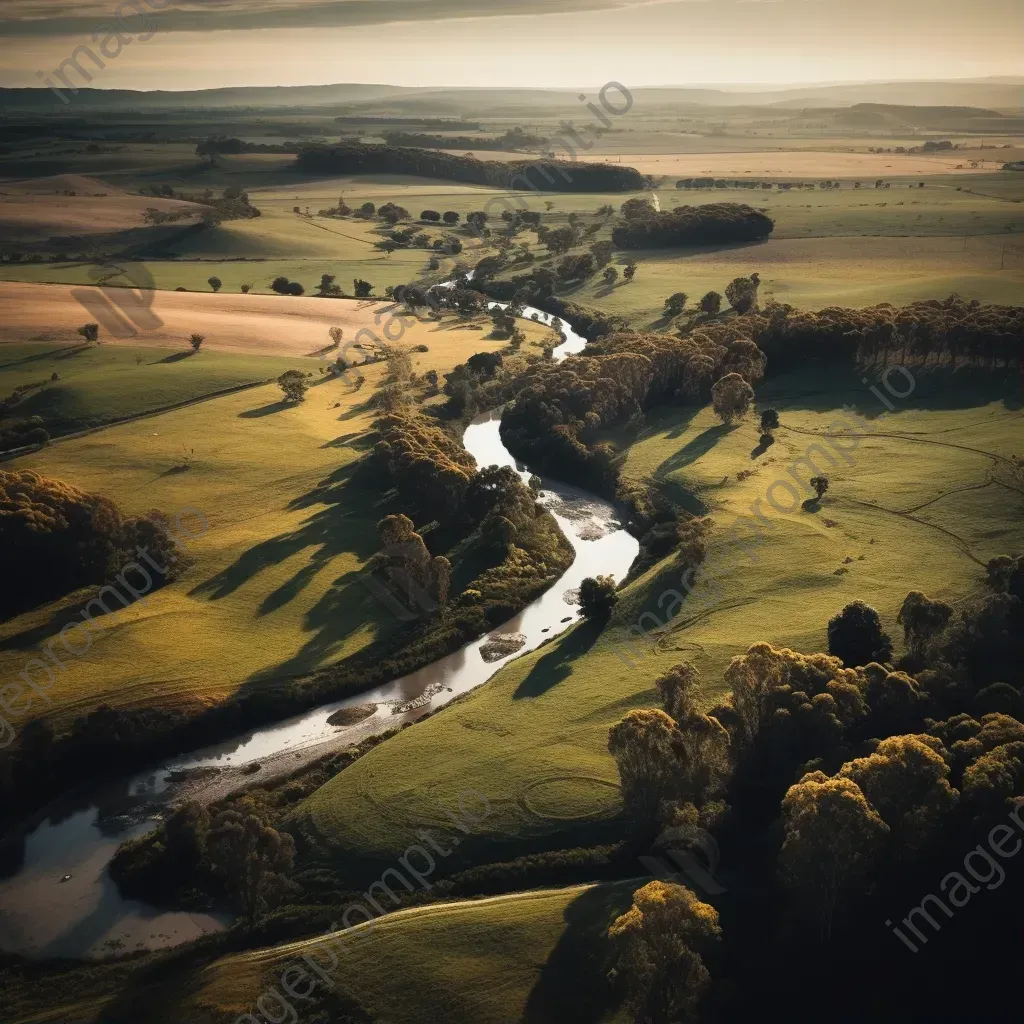 Rural landscape with winding river shot on Nikon D850 - Image 1