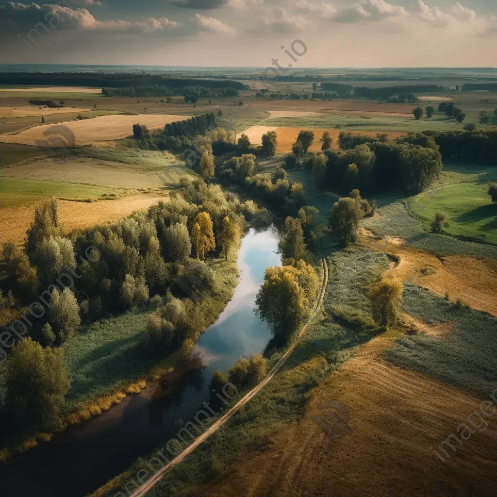 Rural landscape with winding river shot on Nikon D850 - Image 2