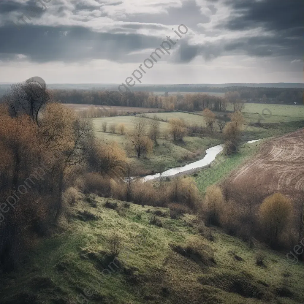 Rural landscape with winding river shot on Nikon D850 - Image 3