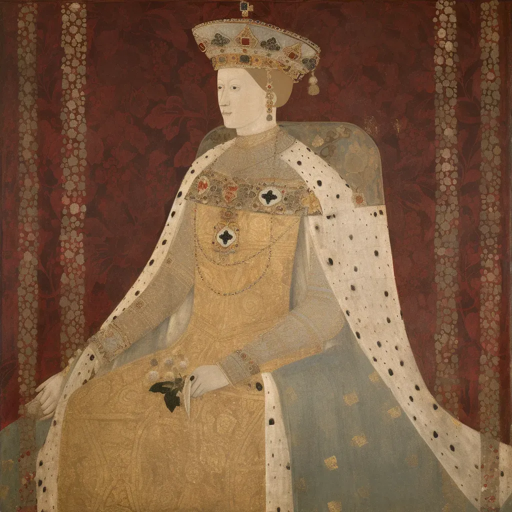 Regal portrait of monarch in royal attire with crown - Image 4