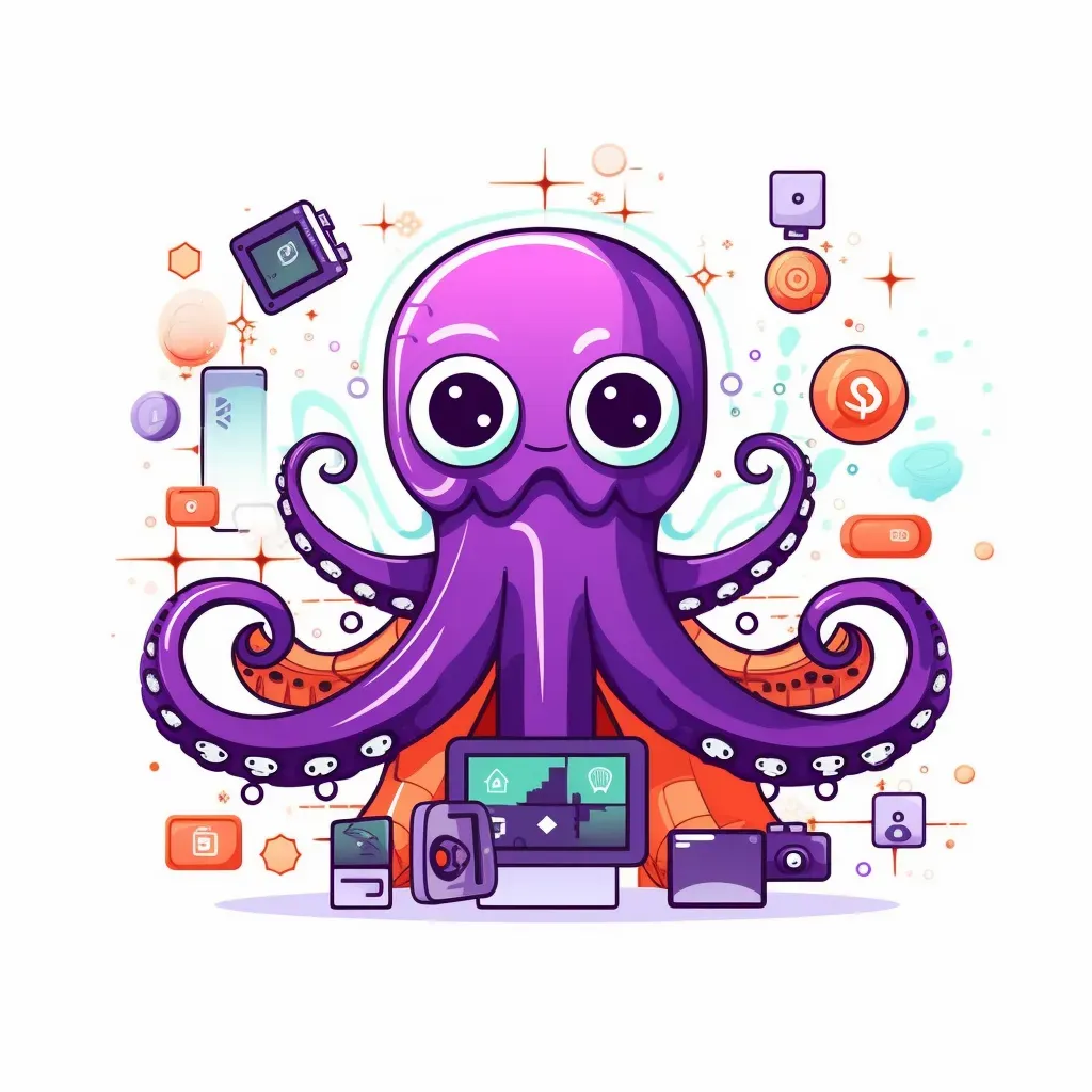 Digital octopus tech startup logo on a white background - Image 2