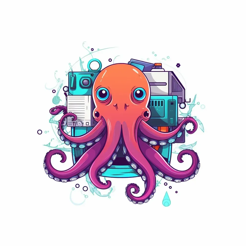 Digital octopus tech startup logo on a white background - Image 3