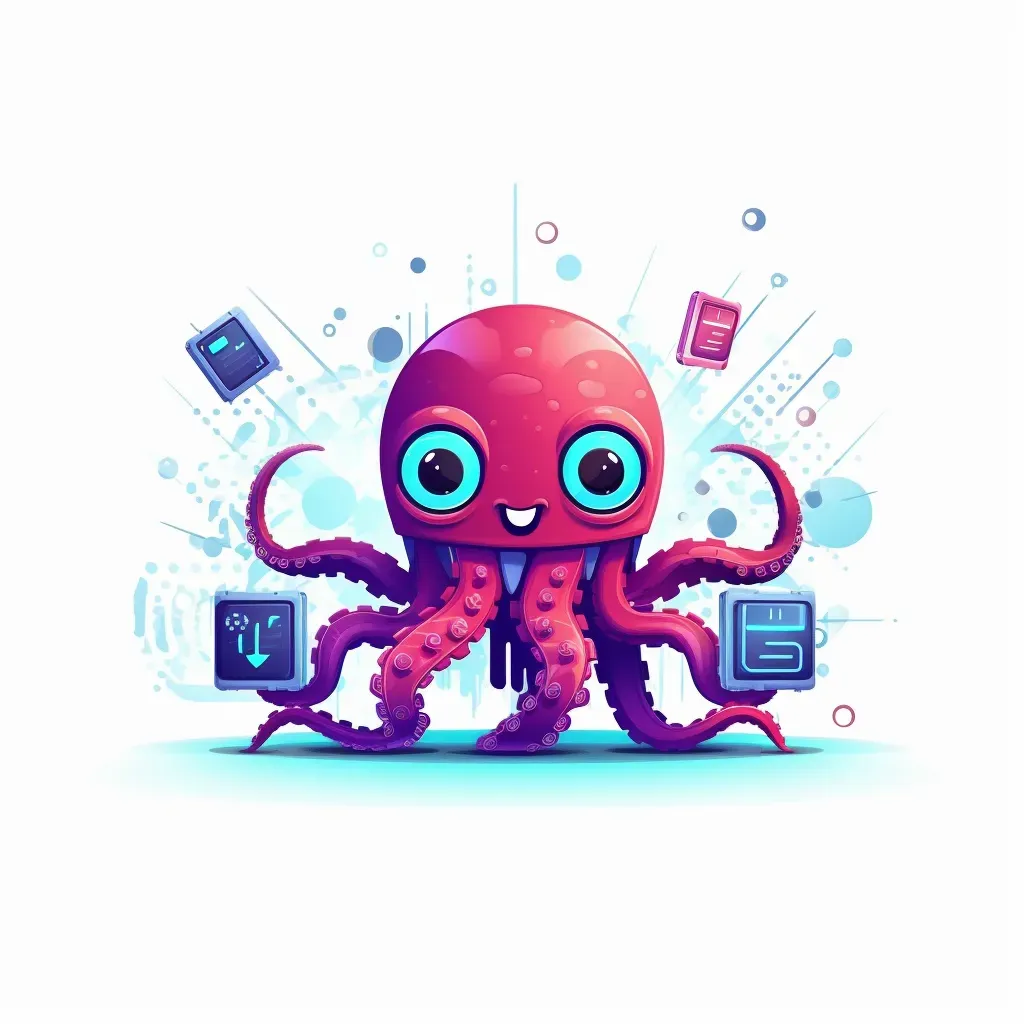 Digital octopus tech startup logo on a white background - Image 4