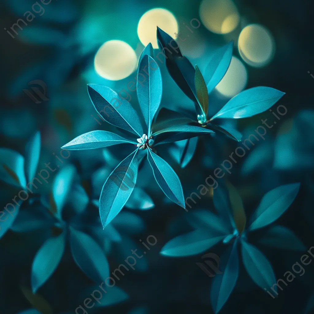 Teal and sapphire gradient with oval bokeh - Image 1