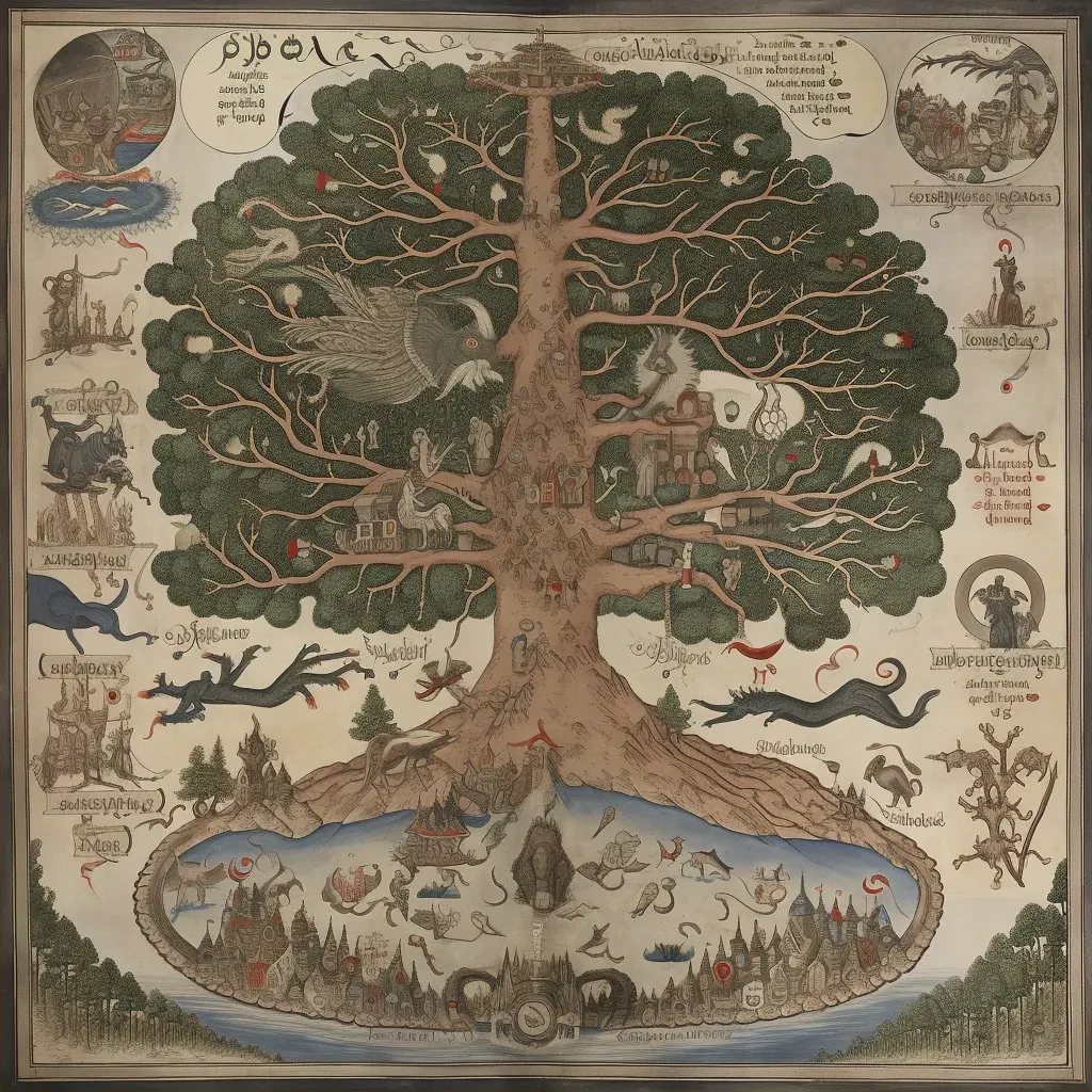 Norse Myth of World Tree Yggdrasil