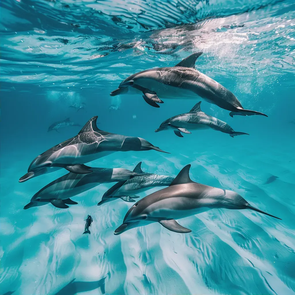 Playful Dolphins in Crystal-Clear Waters