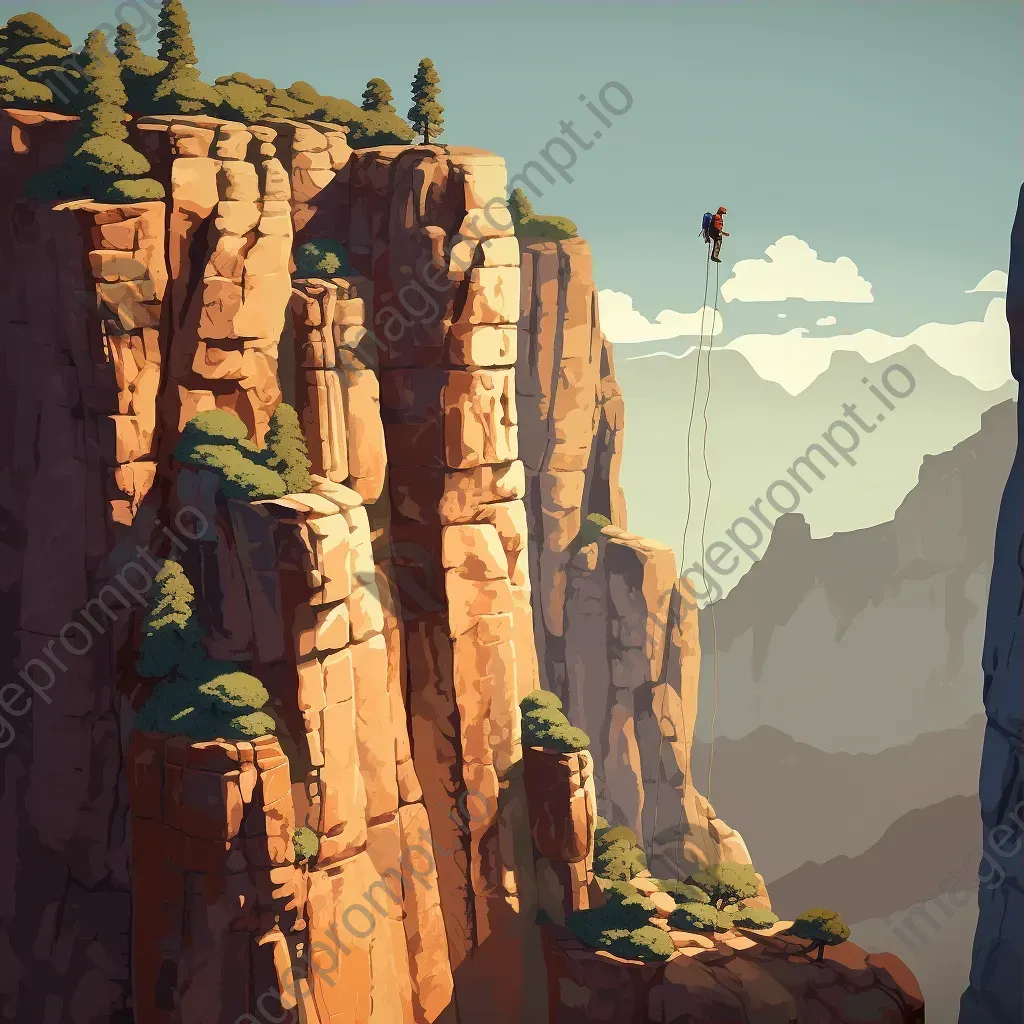 Rock climbing scene in vibrant pixel art - Image 3