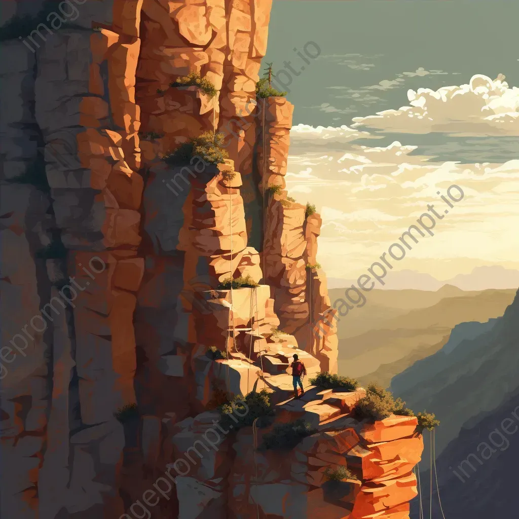 Rock climbing scene in vibrant pixel art - Image 4