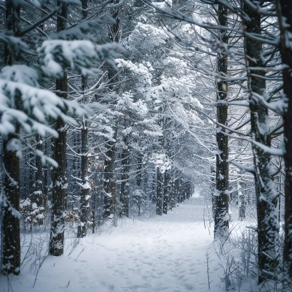 Snowy winter forest blanketed in white - Image 3