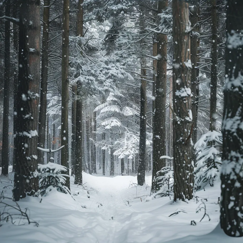 Snowy winter forest blanketed in white - Image 4