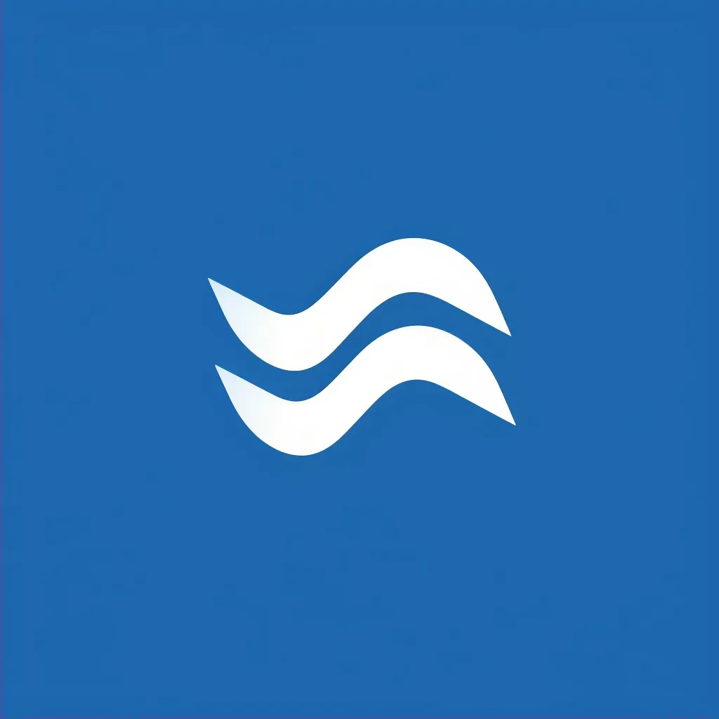 Logo with cloud and upward arrow in blue and white colors - Image 2