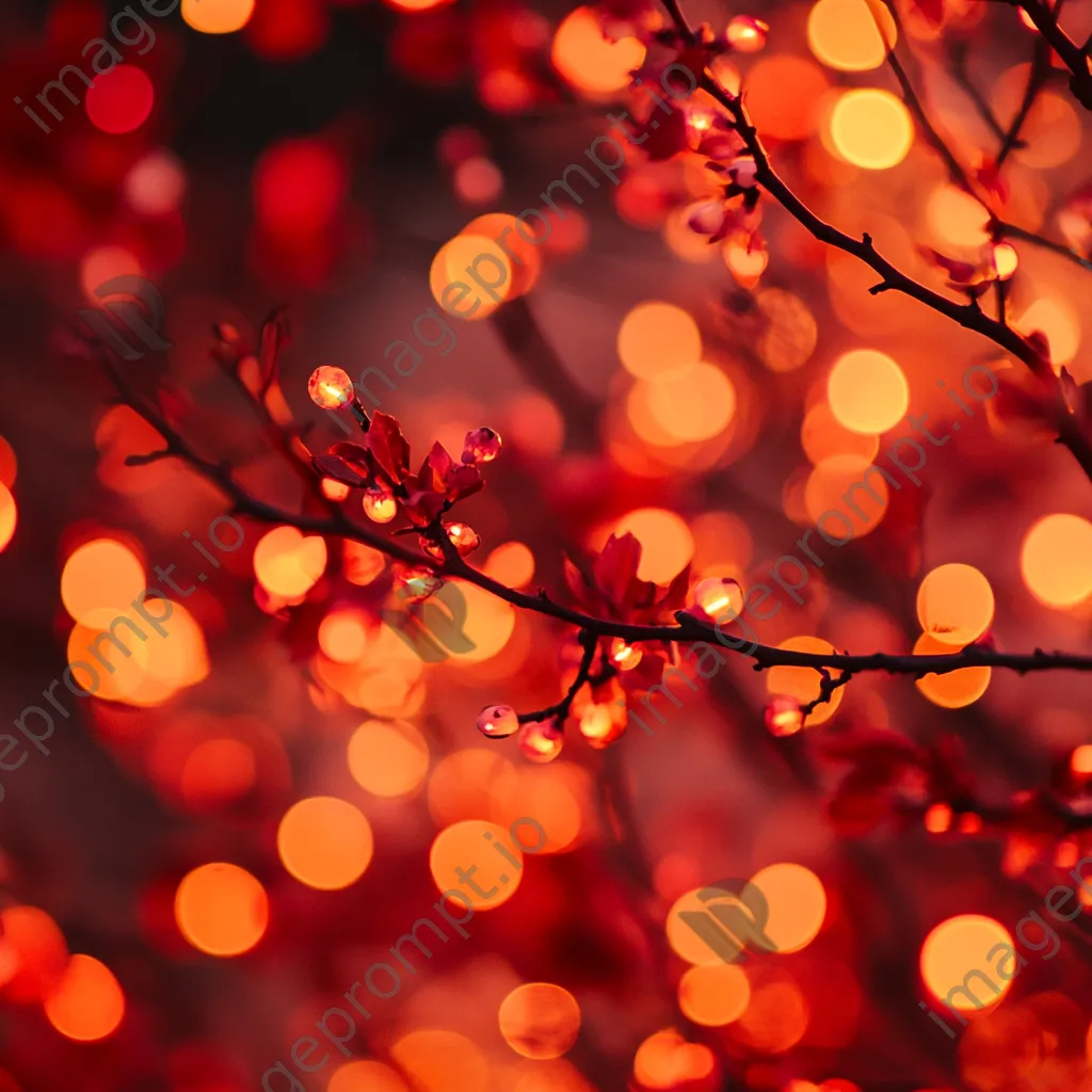 Crimson gradient fading into orange with glittering bokeh - Image 1