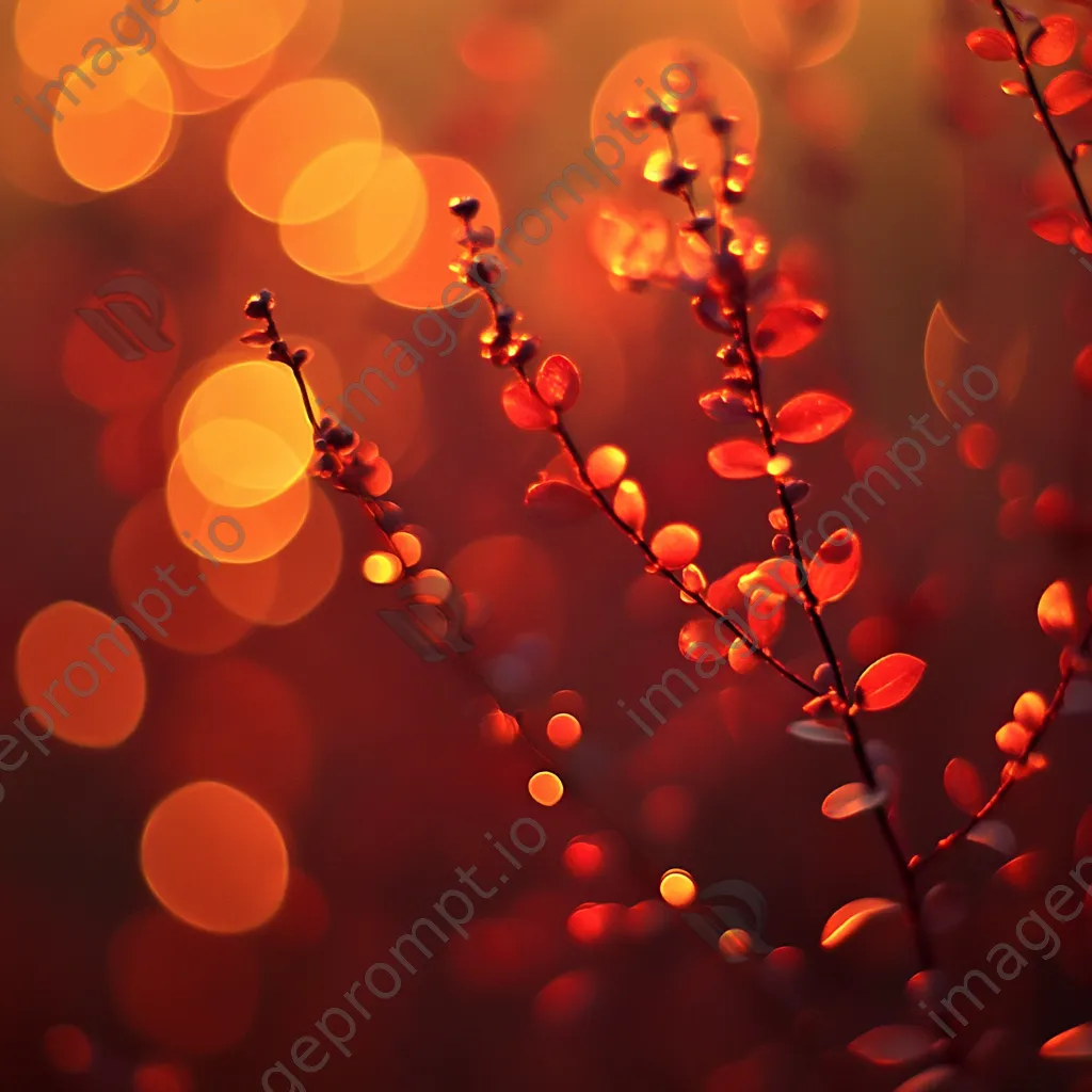 Crimson gradient fading into orange with glittering bokeh - Image 2