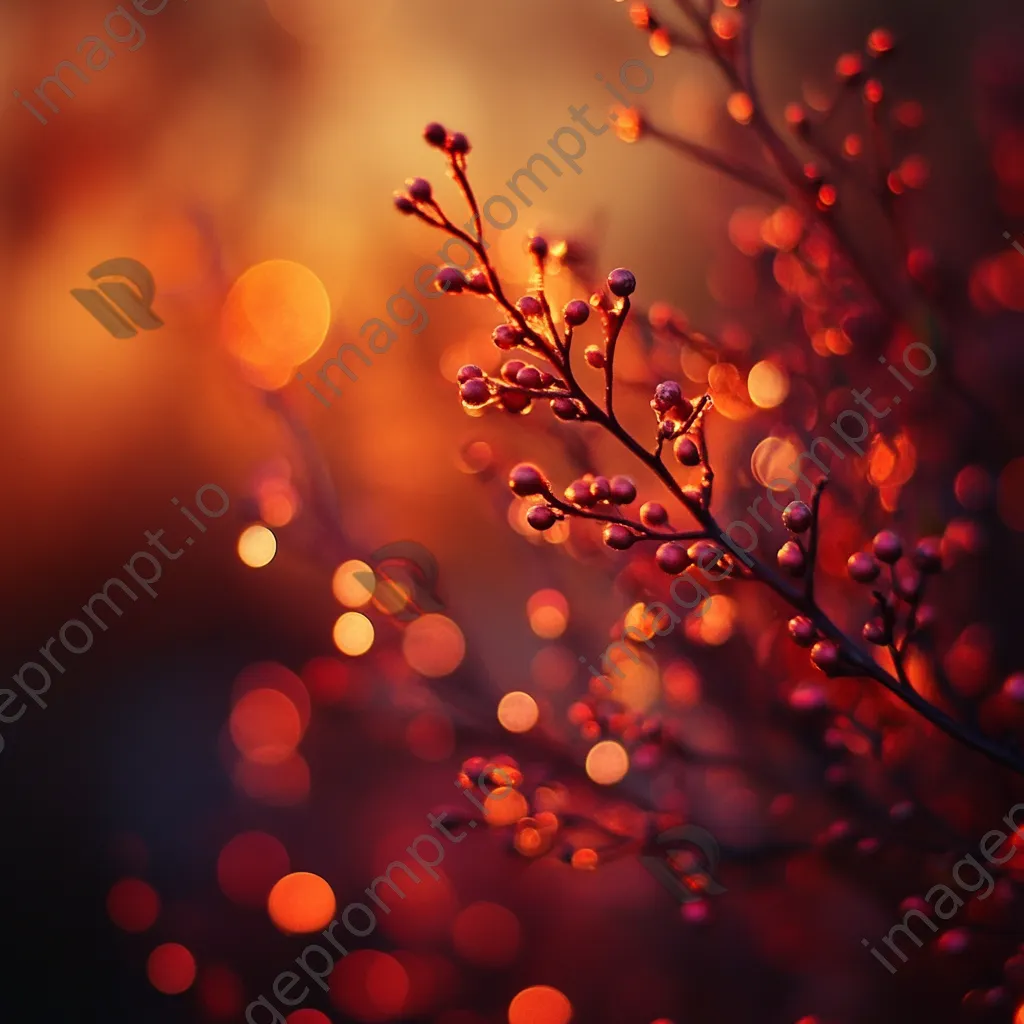 Crimson gradient fading into orange with glittering bokeh - Image 3