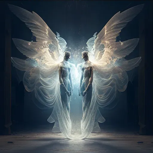 Ethereal wings emerging from human figure symbolizing spiritual awakening - Image 3