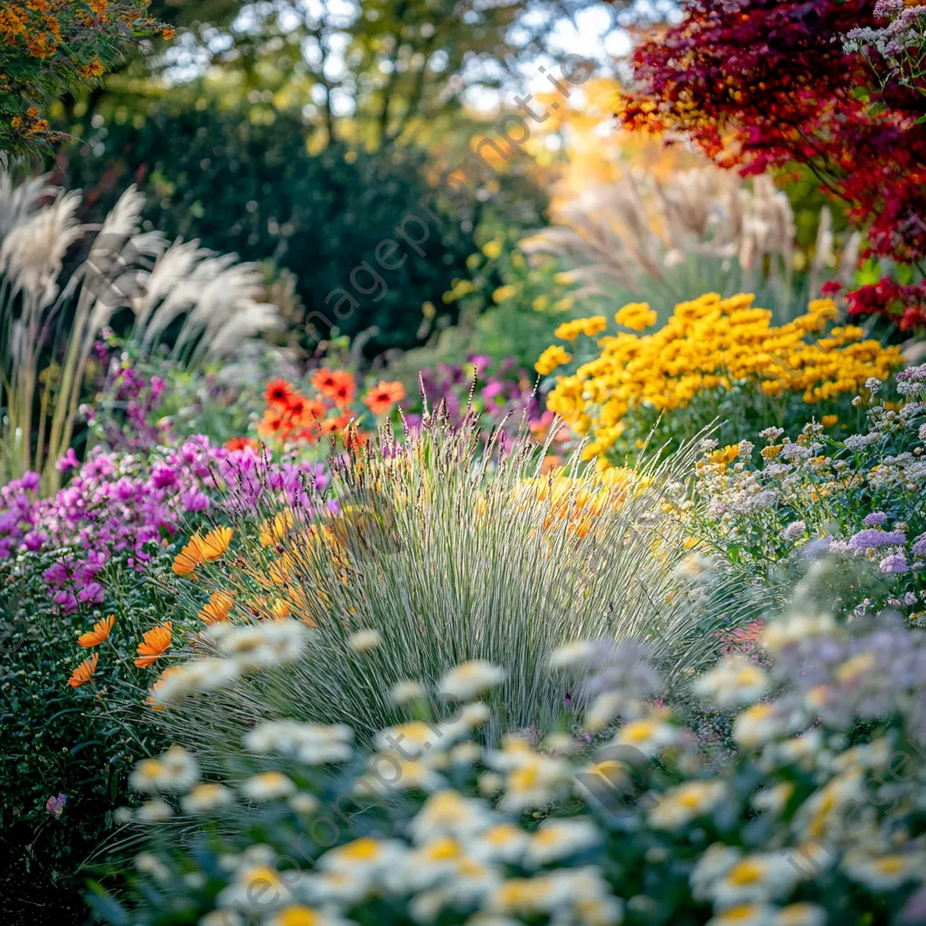 Chrysanthemums in a colorful garden setting. - Image 2