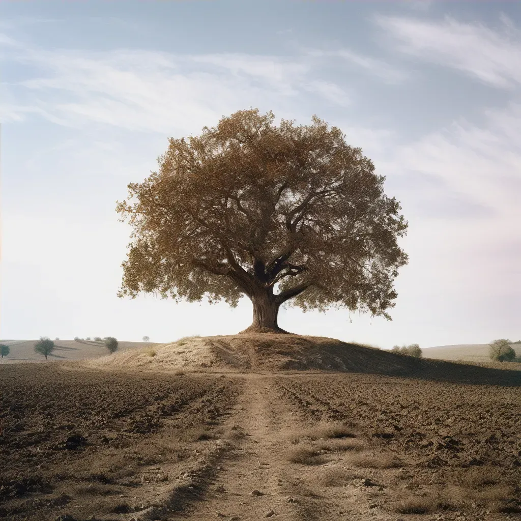 Majestic oak tree standing in field - Image 4