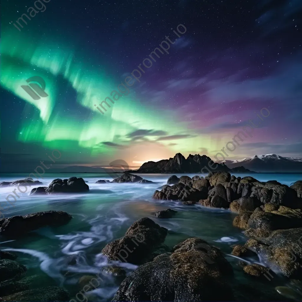 Southern lights on coastal landscape - Image 2