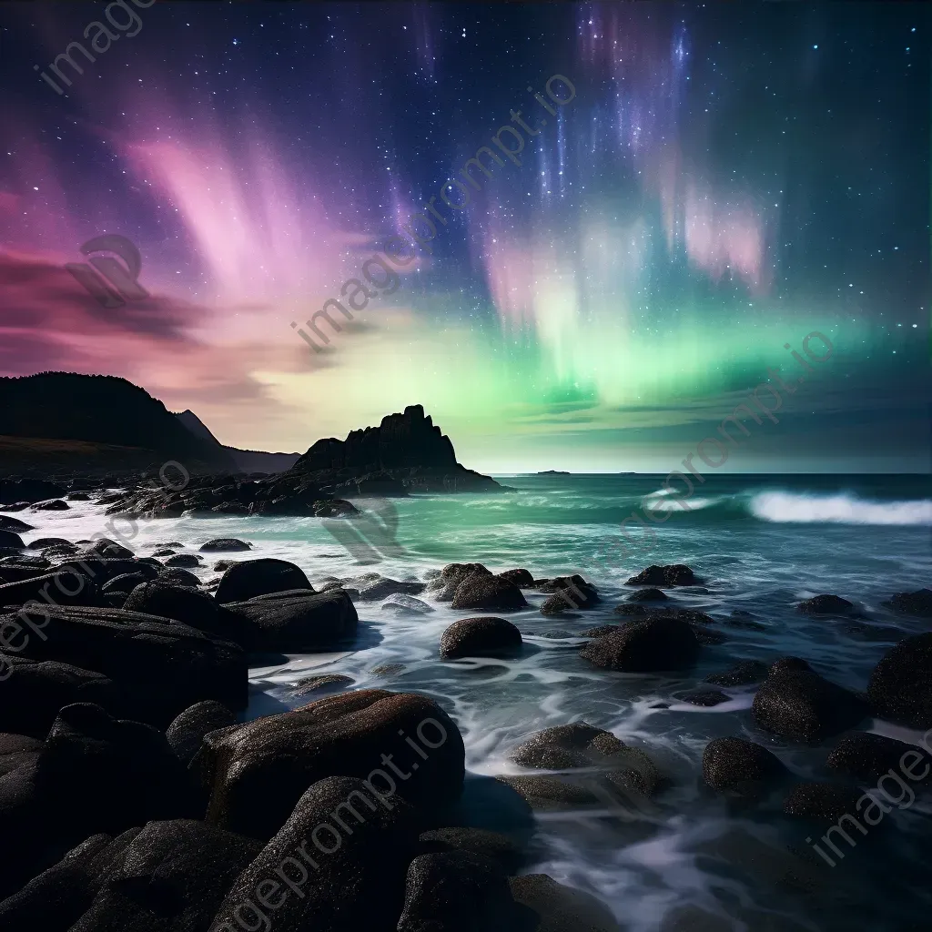 Southern lights on coastal landscape - Image 3