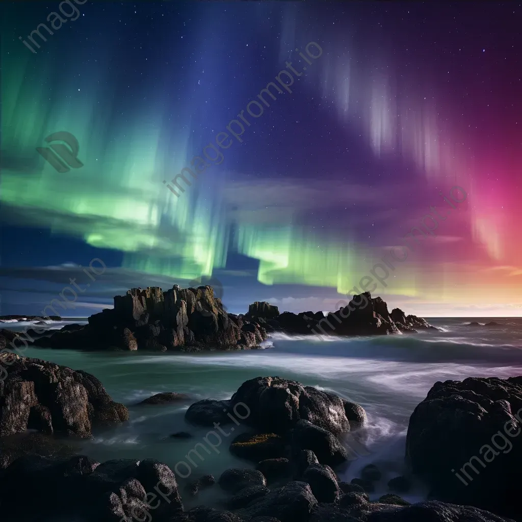 Southern lights on coastal landscape - Image 4