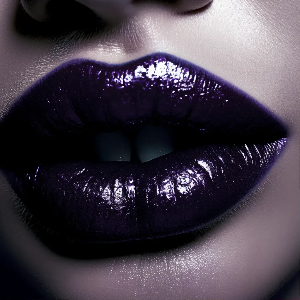 detailed gothic lip makeup - Image 1