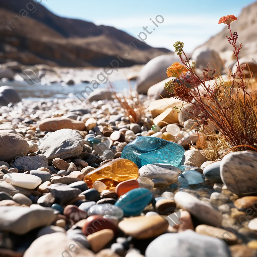 Desert spring with colorful stones on the banks - Image 1