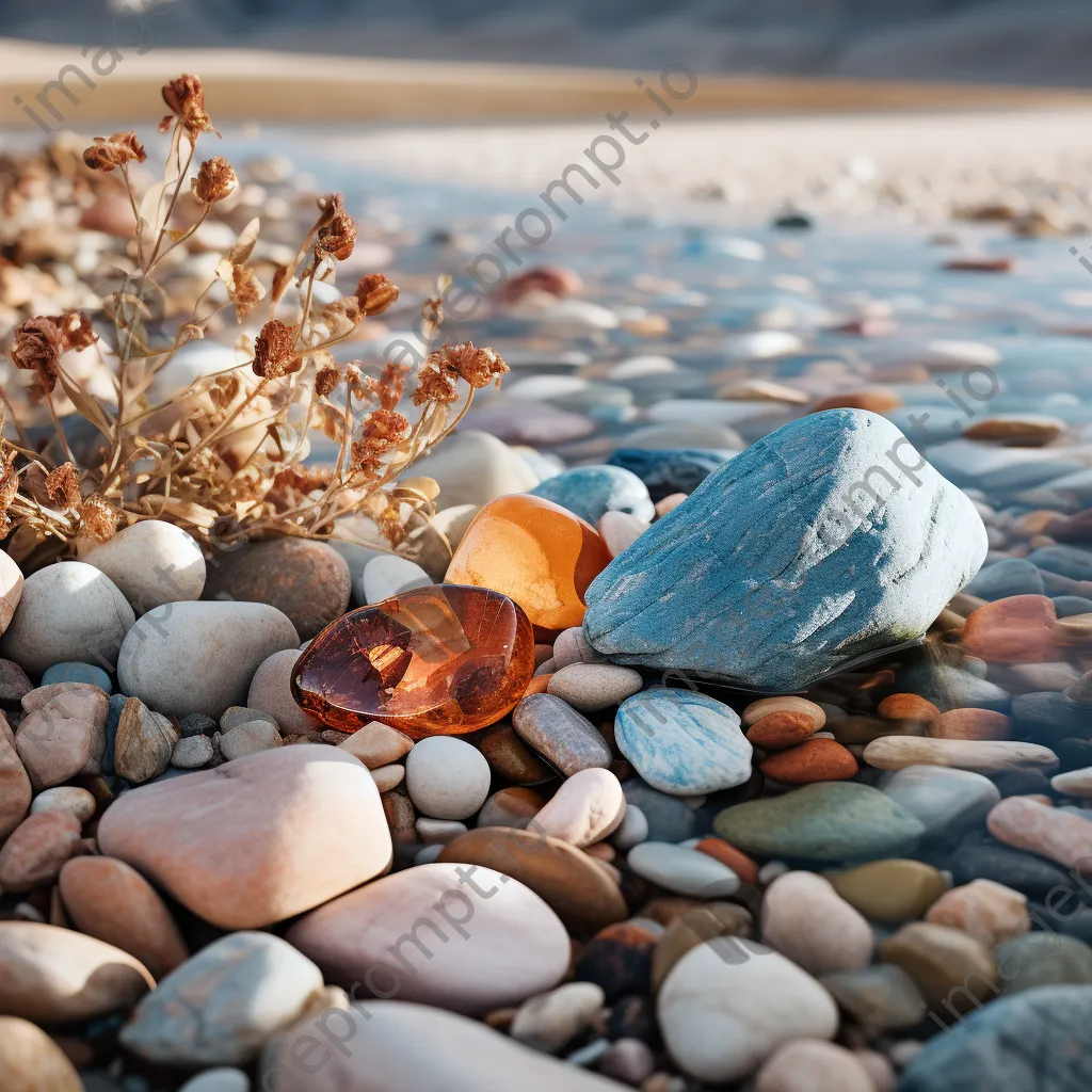 Desert spring with colorful stones on the banks - Image 2