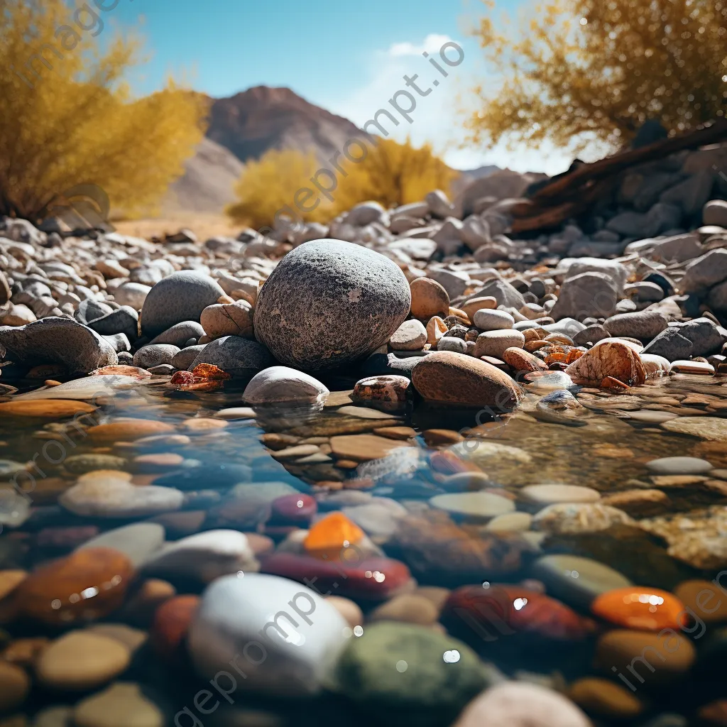 Desert spring with colorful stones on the banks - Image 3