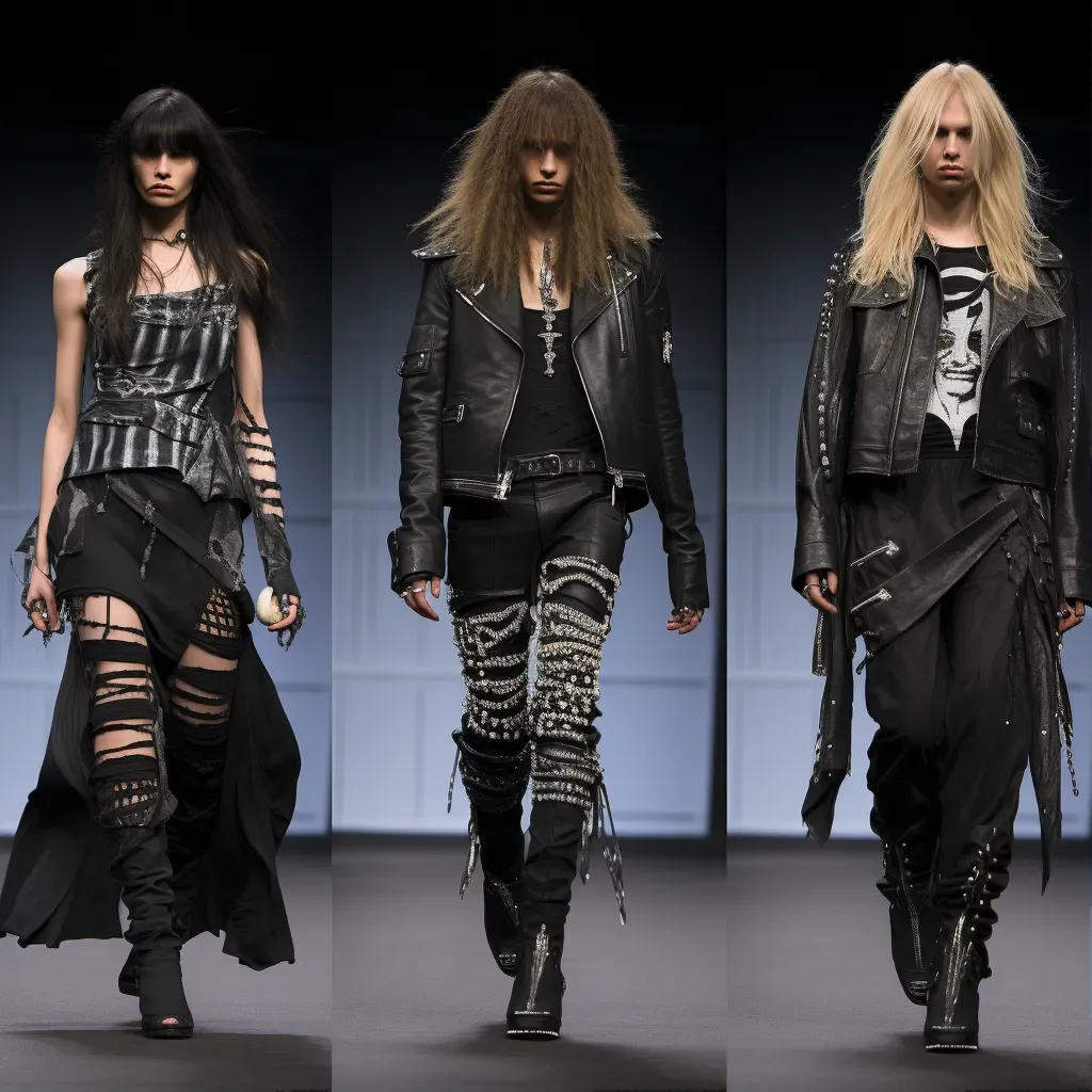 Rock-inspired fashion runway scene - Image 1