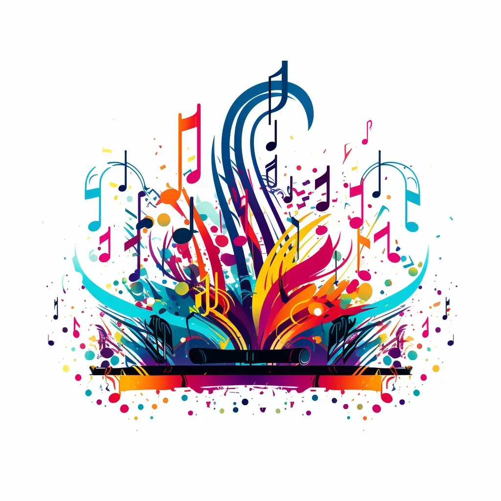 Colorful music notes in the air logo - Image 1