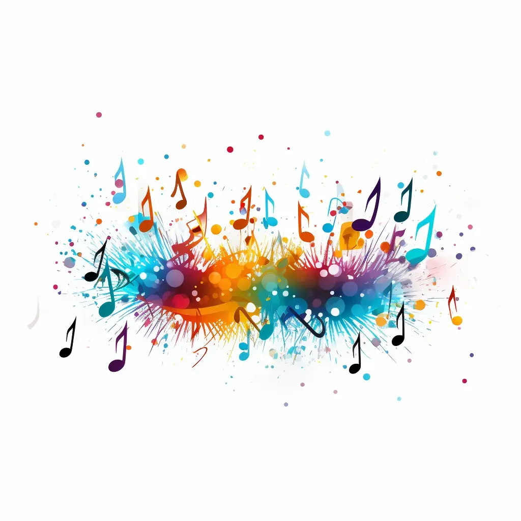 Colorful music notes in the air logo - Image 4