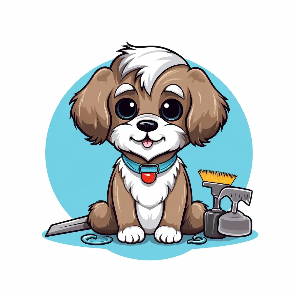 Cute puppy pet grooming service logo on a white background - Image 1