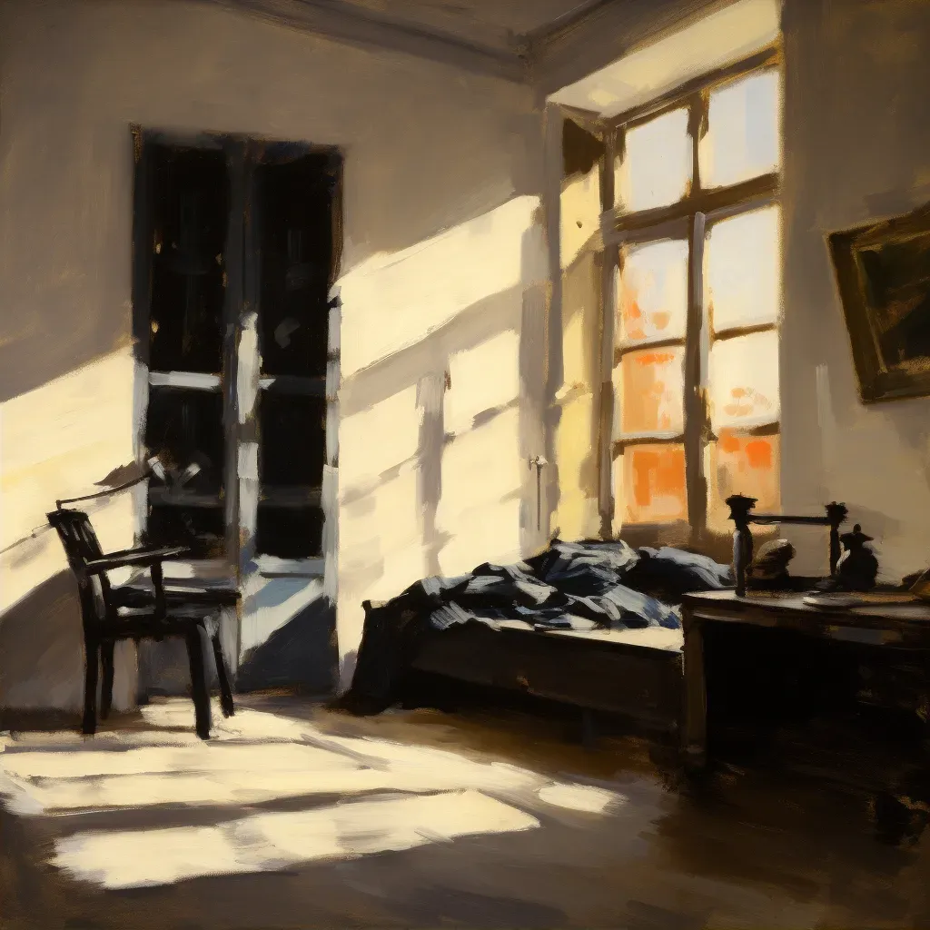 Room with streaming light and dramatic shadows - Image 2