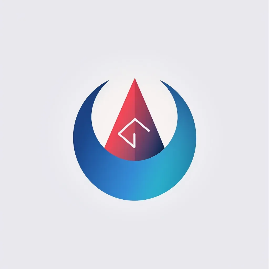 Abstract financial risk management logo with blue and red colors on a white background - Image 1