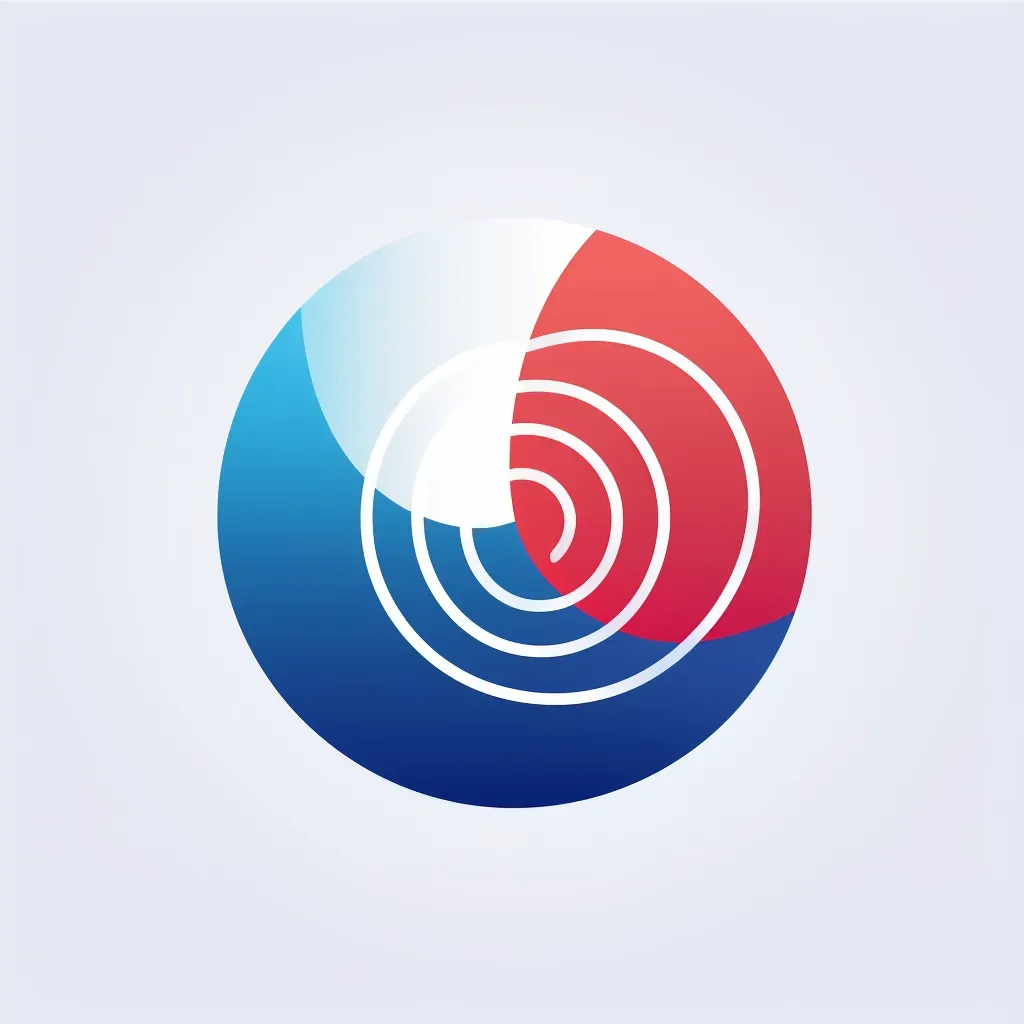 Abstract financial risk management logo with blue and red colors on a white background - Image 4