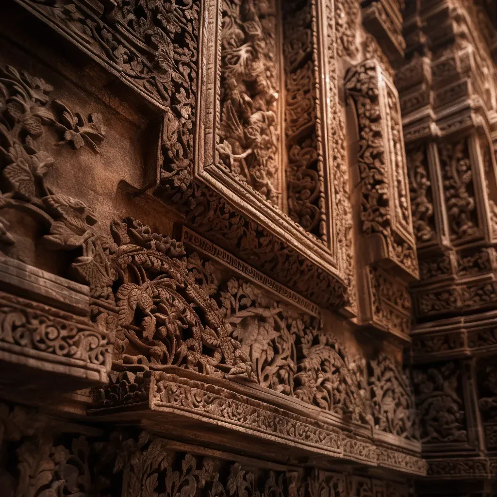 Carved woodwork architecture - Image 1