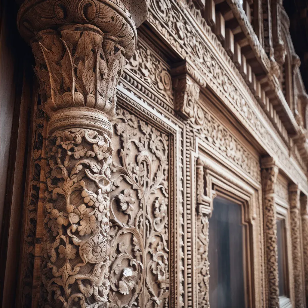 Carved woodwork architecture - Image 2