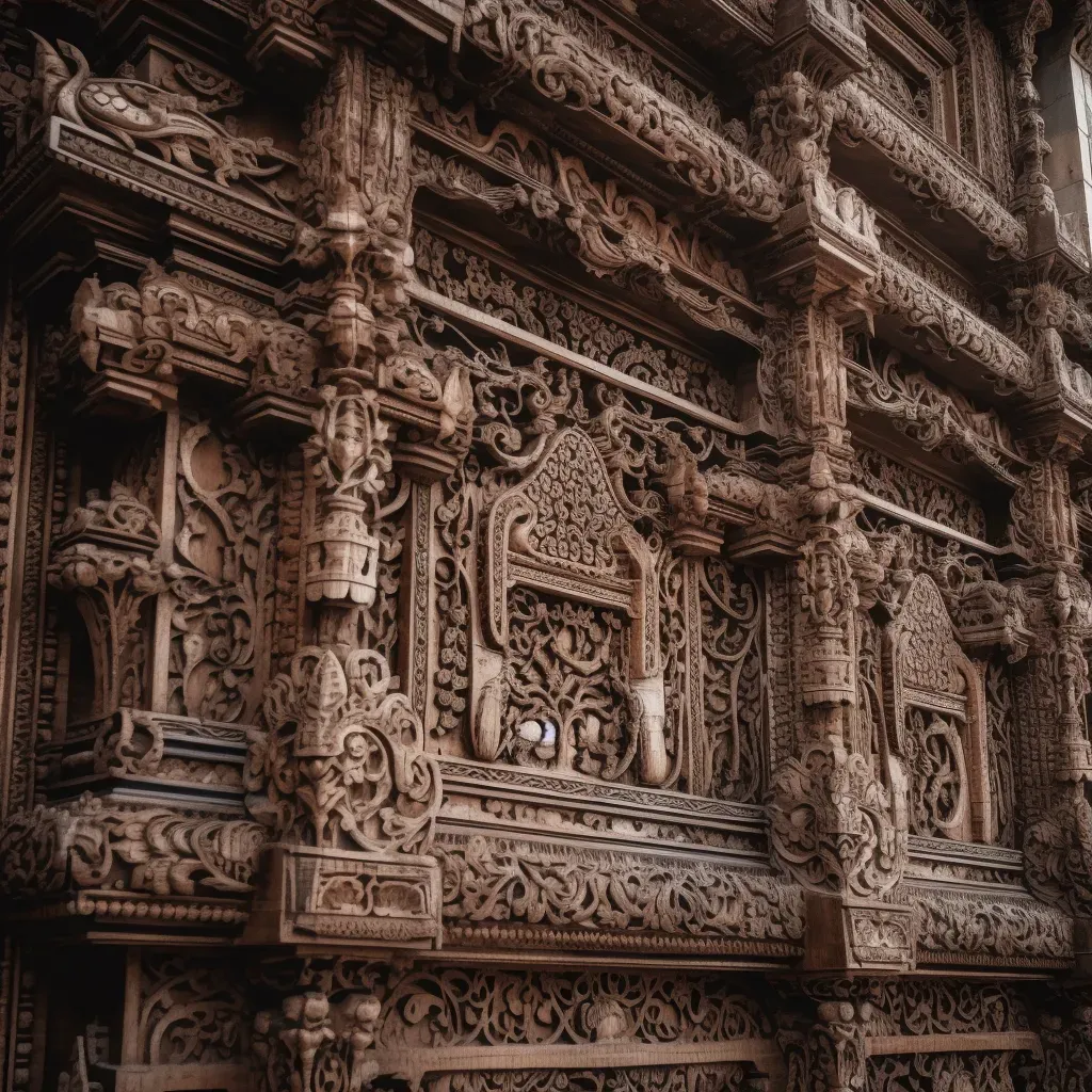 Carved woodwork architecture - Image 3