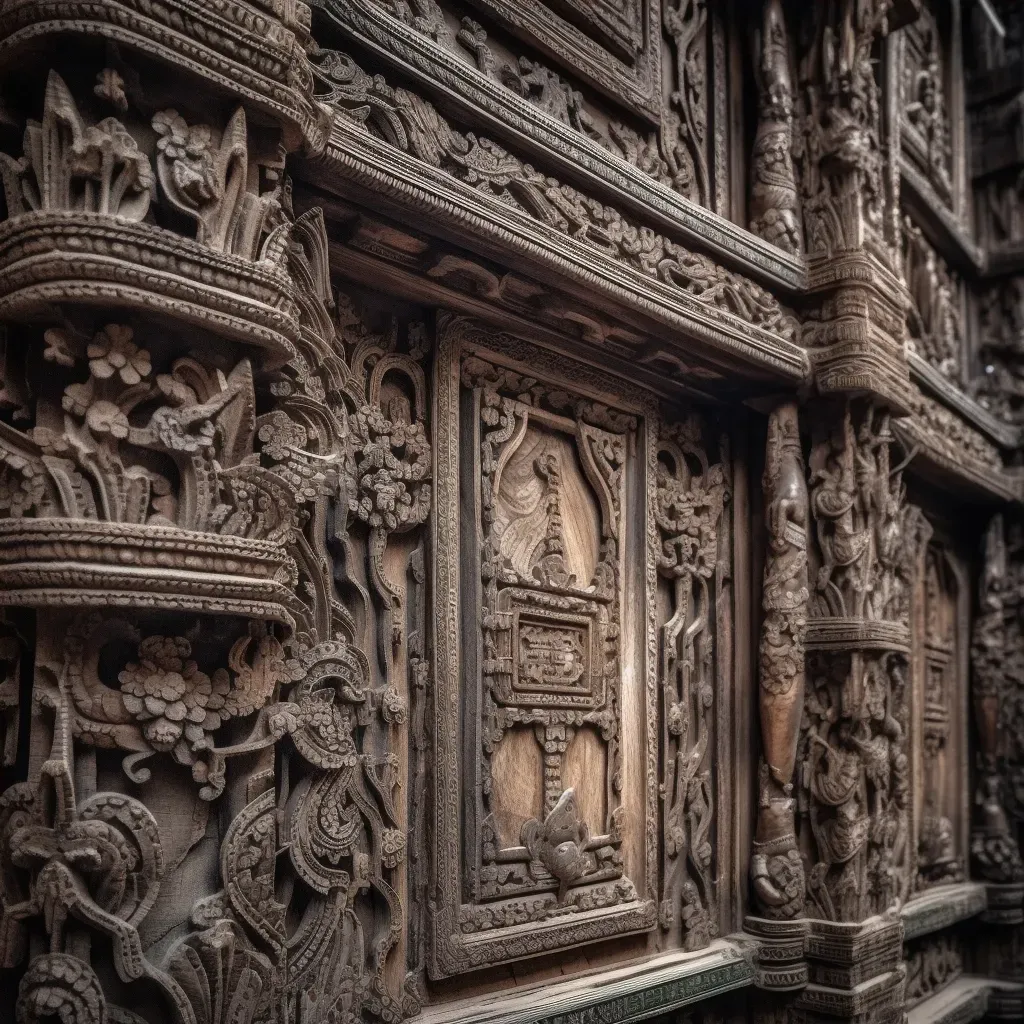 Carved woodwork architecture - Image 4