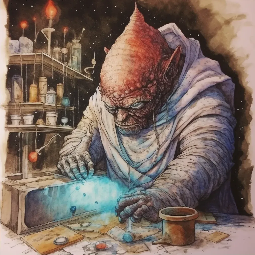 Creation of golem with alchemist infusing magic into clay - Image 2