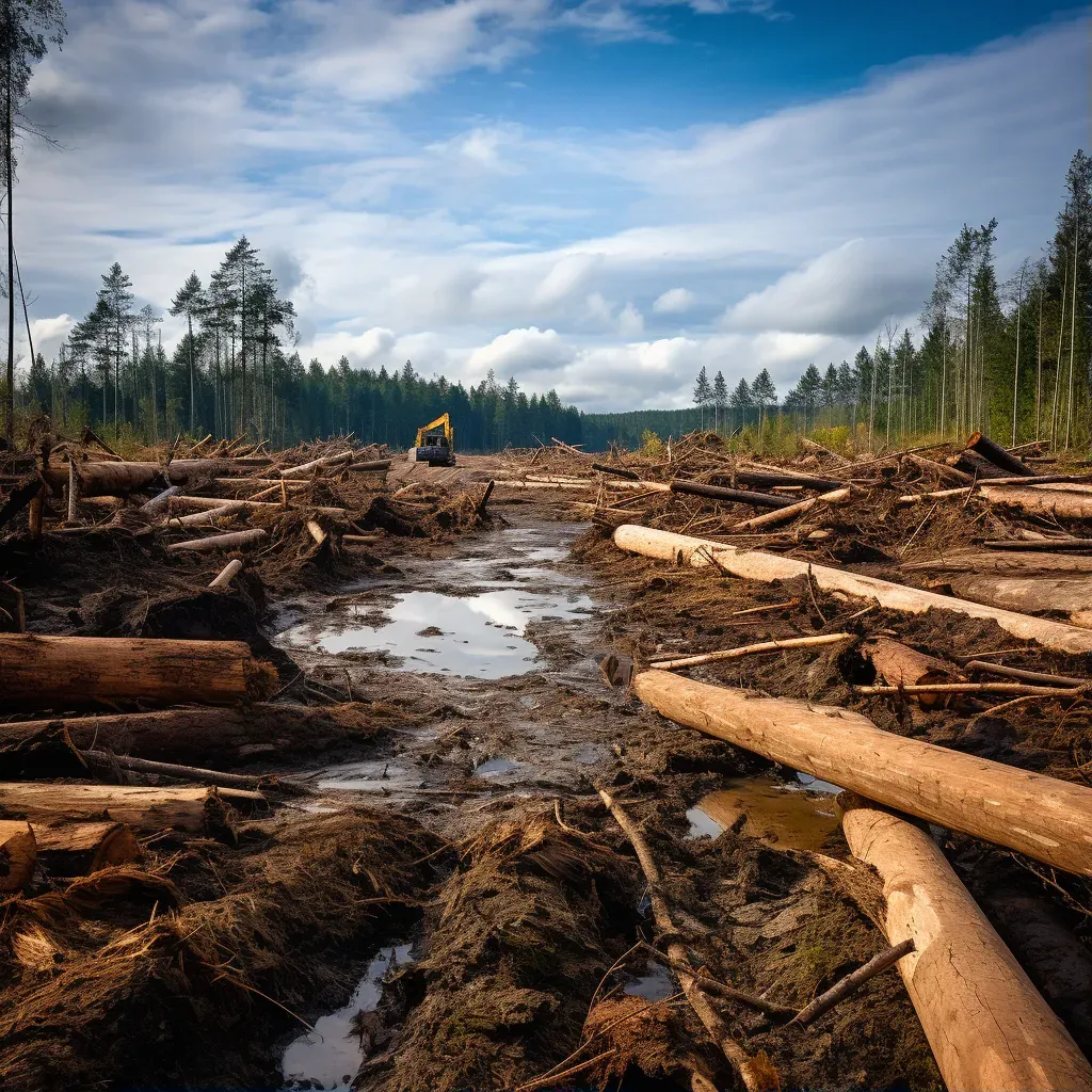 Treeless terrain due to logging activities, illustrating deforested land - Image 1