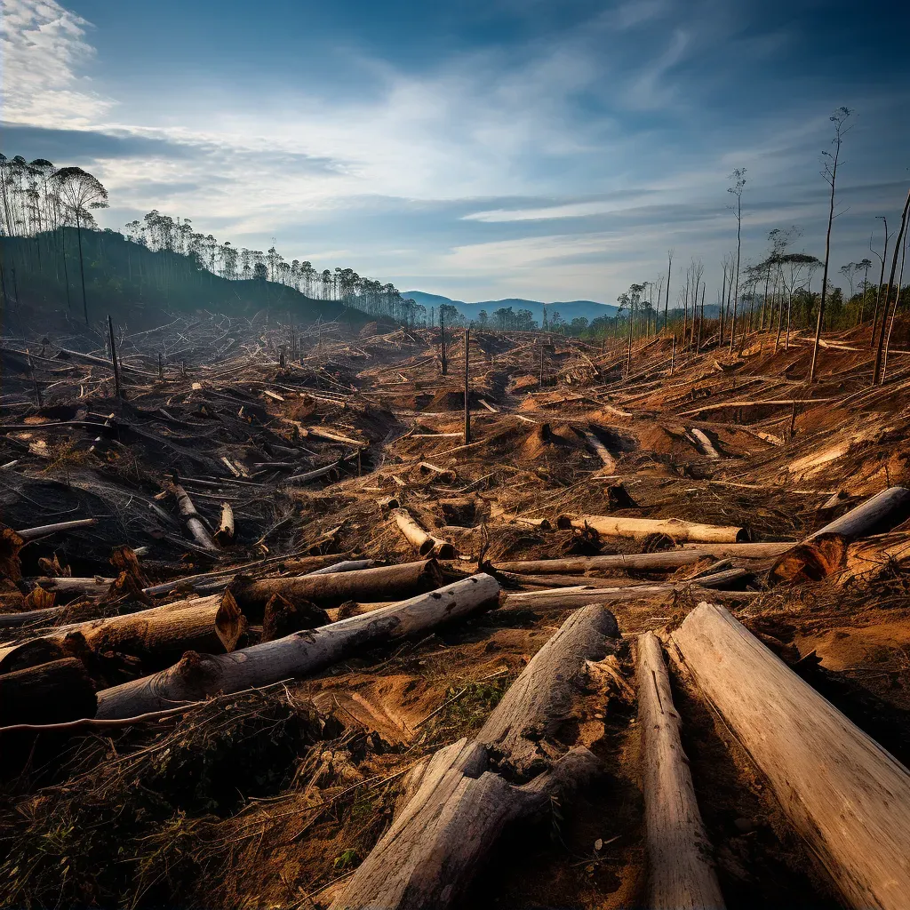 Treeless terrain due to logging activities, illustrating deforested land - Image 2