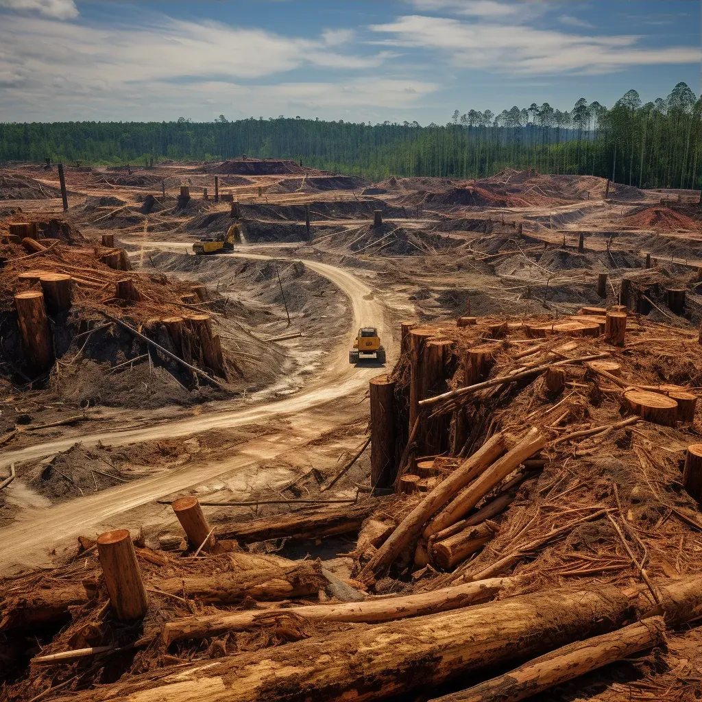 Treeless terrain due to logging activities, illustrating deforested land - Image 3