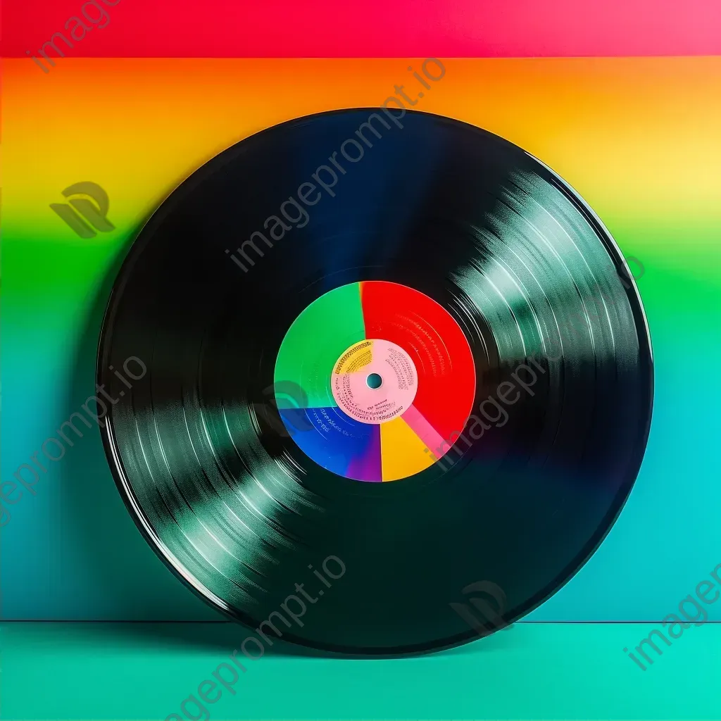 Retro vinyl record on colorful background - Image 2