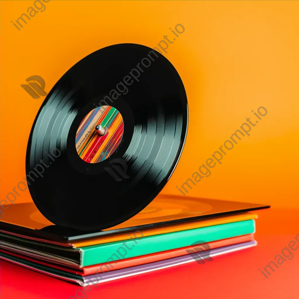Retro vinyl record on colorful background - Image 4