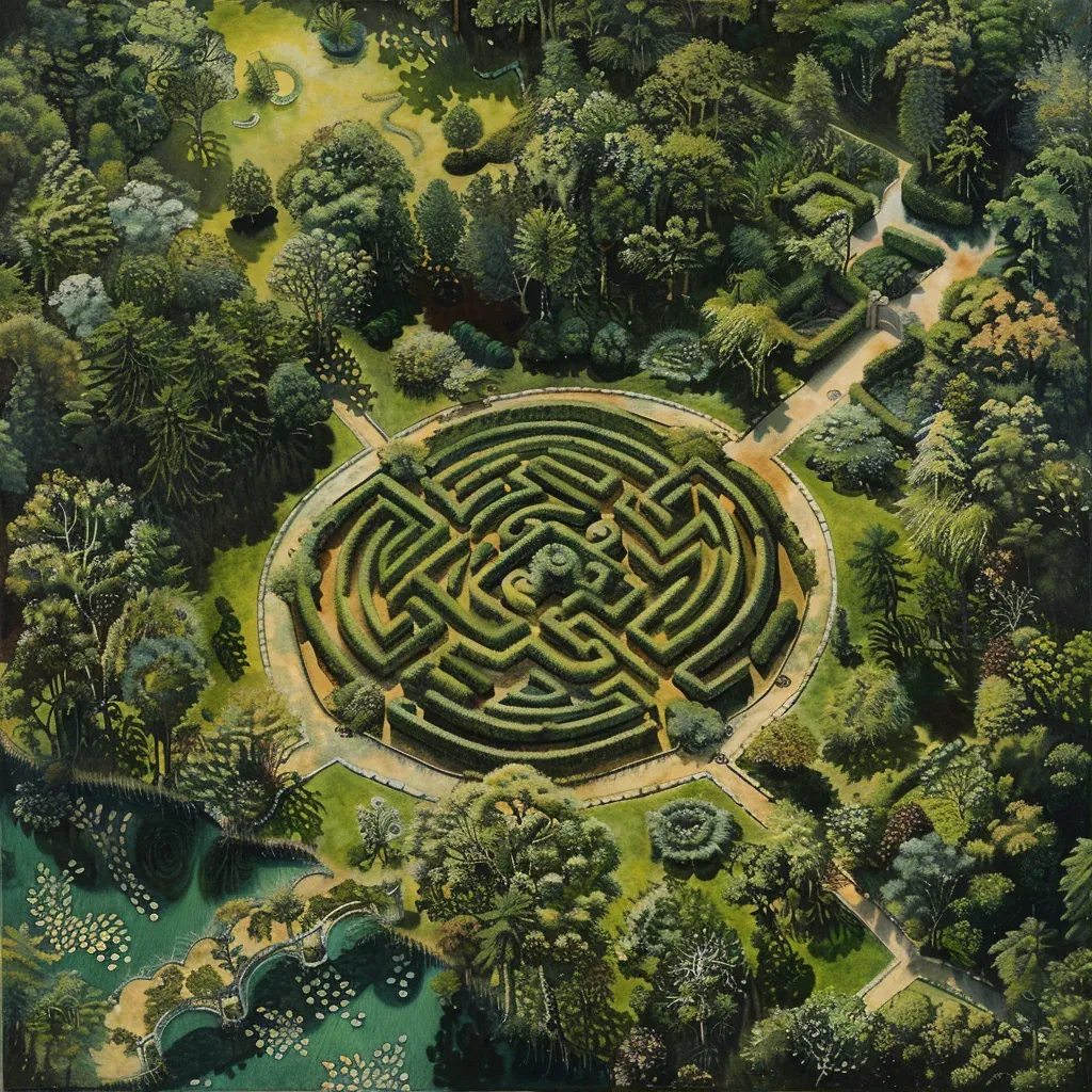 labyrinth garden aerial photo - Image 1