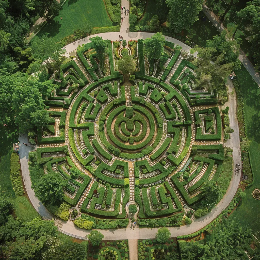 labyrinth garden aerial photo - Image 2