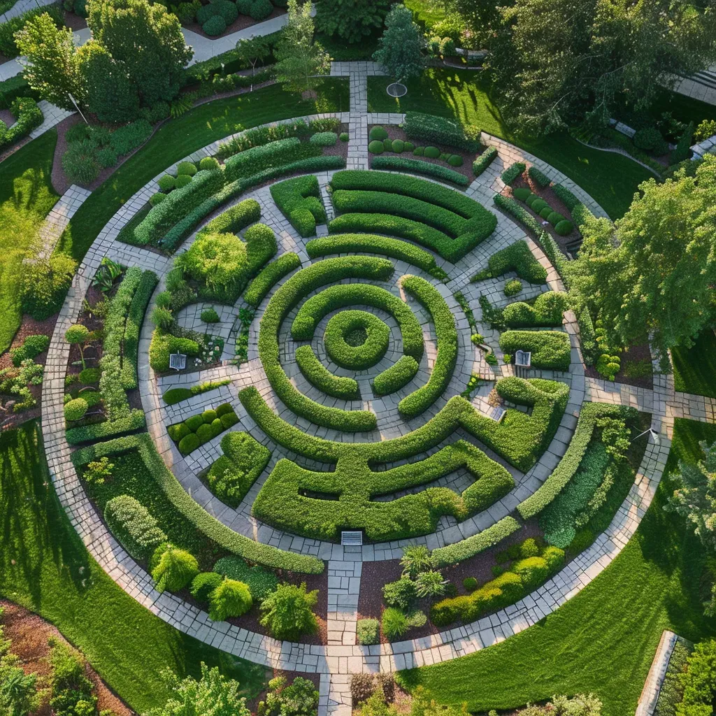 labyrinth garden aerial photo - Image 3